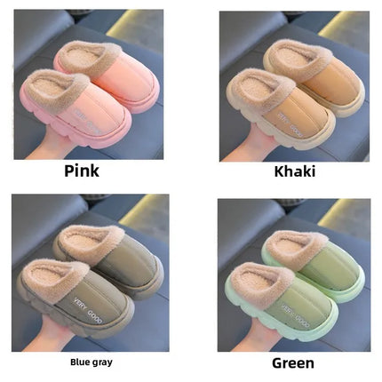 Waterproof Anti-Slip Kids Slippers Winter Warm Plush House Shoes for Boys Girls Indoor Outdoor Home Use