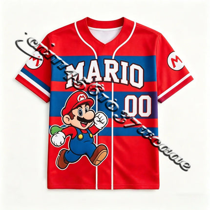 Bandai Movie Game Mario Donkey Kong Oversize T-shirt - Summer Sports Shirt for Adults All Character Family Matching Baseball The