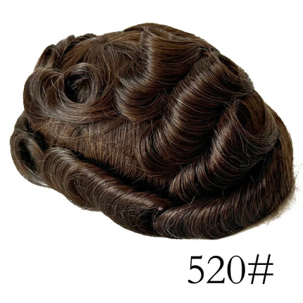 Undetectable Men Toupee All V Loop Super Thin Skin Hair Replacement System for Men Natural Hairline Wig
