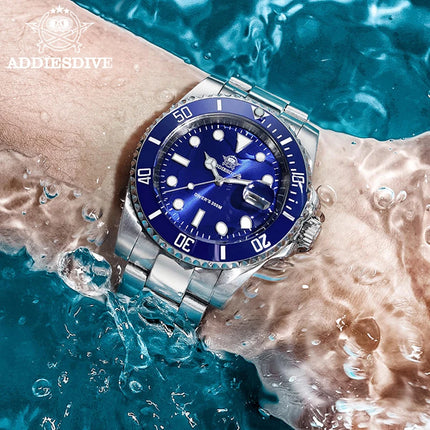 ADDIESDIVE Stainless Steel Watch Men's European and American Business Leisure Quartz Watch Waterproof Outdoor Sports Watch