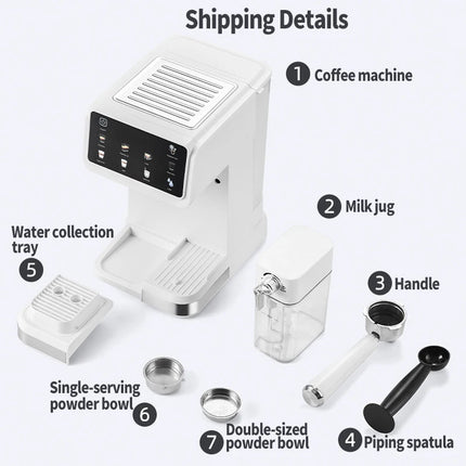 Multifunctional fancy coffee machine,Automatic milk frothing and cleaning functions,Cold/Hot Extraction ,Intelligent color scree