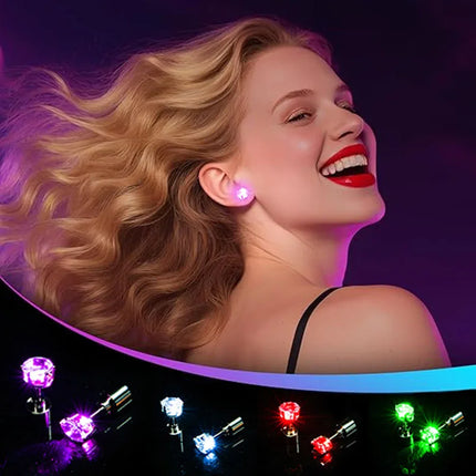 1/5Pair LED Earring Bar Club Glowing Earring Girl Women Ear Accessories Light Up Bling Ear Stud Gogo Dance Fashion Jewelry
