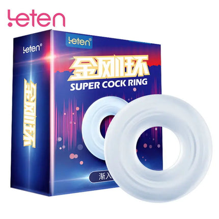 LETEN 3in 1 Silicone Penis Ring Ejaculation Delay Long Lasting Training Cock Erection Reusable Intimate Goods Sex Toys for Men