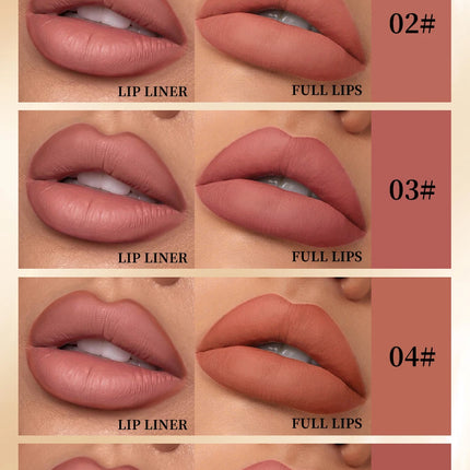 12 piece matte lipliner set, smooth and easy to apply, non smudging and non fading, natural makeup effect