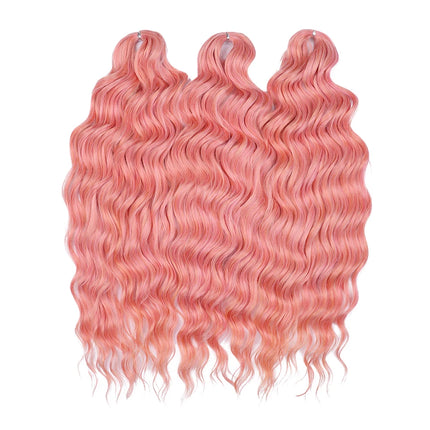 Anna 24 Inch Hair Synthetic Deep Wave Braiding Hair Extensions Braid Hair Ombre Rainbow Red Orange Twist Crochet Curly Hair