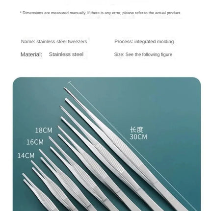Stainless Multifuctional Steel Elbow Tweezers Aquarium Clip Long Tongs Medical Tweezers Forceps Pet Feeding Tools Non-slip