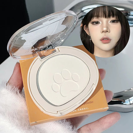 Cute Claw Monochrome Highlights Powder Face Matte White Pink Blusher Brightening Setting Powder Concealer Compact Makeup Palette