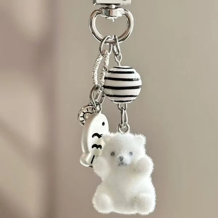 Fluffy Alpaca Elk Capybara Animal Keychains Resin Cartoon Lovely Funny Garlic Goose 3D Doll Pendant Bag Box Car Key Ring Jewelry
