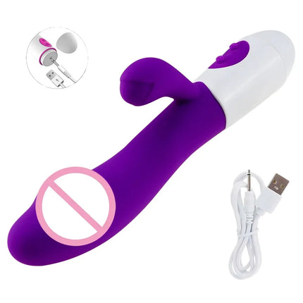 Rabbit Vibrator for Women Beginner G-Point Powerful Vibrating Massager Vaginal Clitoris Nipple Stimulator Female Adult Sex Toys