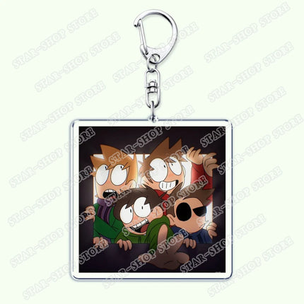 Cartoon Anime Eddsworld Tord Keychain Accessories Bag Comic Ringo Edds Meme Keyrings Jewelry Fans Friends Birthdays Gifts