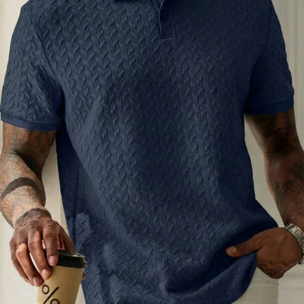 New men's summer breathable polo shirt, short-sleeved pure color casual men's polo shirt, lightweight elastic polo shirt