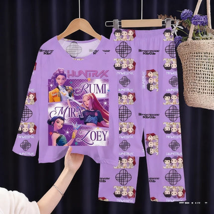 2026 Autumn Children Pajama Sets Cartoon Hunter Sleepwear for Kids 2-14years Teen Pijamas Boys Girls Loungewear Baby Clothes