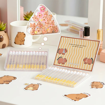 14-Pack Capybara Mascara Brushes in a Gift Box. Each brush head is individually wrapped, makeup brushes， travel eyelash brush