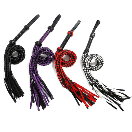 Durable Woven Pattern Leather Whip Bdsm Bondage Restraints Adult Games Sex Toys For Couples Flirting Erotic Products Party Props