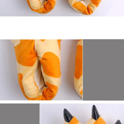 Blue Stitch Animal Paw Slippers For Boy Girl Unisex Kids Monster Claw Slippers Cartoon Soft Plush Warm Home Slippers Child Shoes