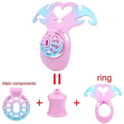 LICKER Wearable Angel's Heart Negative Chastity Locks Loyalty Belt Penis Cage Sex Toys Erotic Urethral Chastity Device For Men