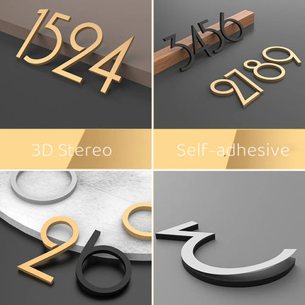 On The Door Extra Apartment Floating Exterior House Hotel Building 3D Digits Number Art Nordic Home Decor Wall Sticker Acrylic