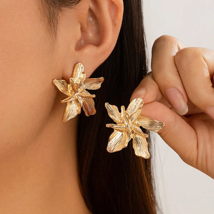 Personality Design Double Layered Big Flower Ring for Women Trend Punk Party Adjustable Finger Rings Fashion Jewelry Gift