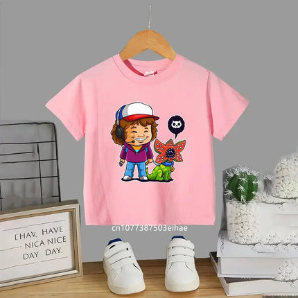 Trendsetting Stranger Things Prints for Summer Cheap Yet Chic O-neck Tees for Boys and Girls Soft Fashionable for Kids