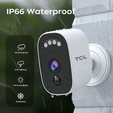 TCL Wireless WiFi Rechargeable Battery Security Camera Indoor Outdoor 5MP HD PIR Human Detection Night Vision Battery Camera
