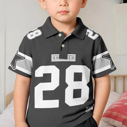 Polo Shirts for Kids Gradient Striped 3D Print Fashion Child Polo Shirt Boy Clothes Lapel Tops Street Casual Children's Clothing
