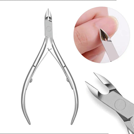 Nailpop Nail Cuticle Scissors Stainless Steel Manicure Pedicure Trimmer and Pusher Silver Dead Skin Scissor Nipper Clipper Tool