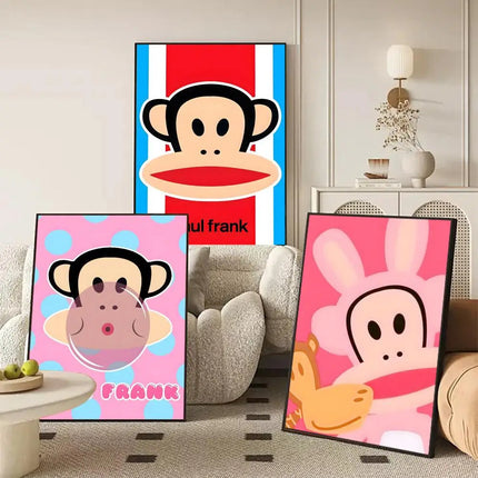 P-Paul Frank Poster Stickers Mural Painting Self-Adhesive Wall Decals for Bedroom Living Room Home HD Decor Gift