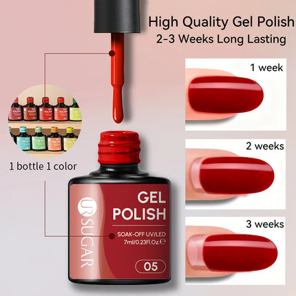 UR SUGAR 7ML Autumn Nail Gel Brown Series All For Manicure Gel Nail Polish Semi Permanent Soak Off LED UV Nail Art Varnishes