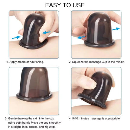 Silicone Vacuum Cupping Massage Jars Anti Cellulite Massage Facial Suction Cups Face Neck Lift Skin Scraping Guasha Anti Wrinkle