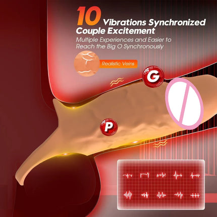 Penis Ring Vibrator G-Spot Stimulation Penis Sleeve Enlargement Sleeve Silicone Soft Dick Enlarger Sex Toys for Men Women