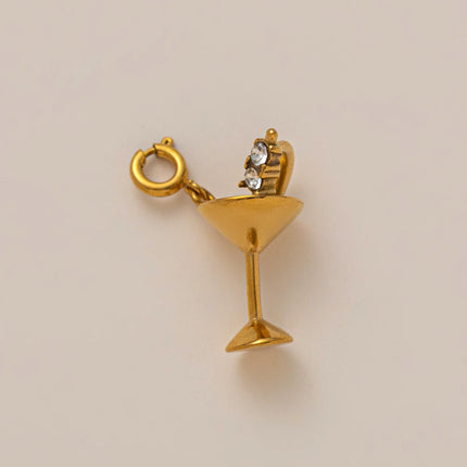 Stainless Steel DIY Cactus Coffee Cup Love Butterfly Pendant Vacuum Plated 18K Gold in Furnace charms for jewelry