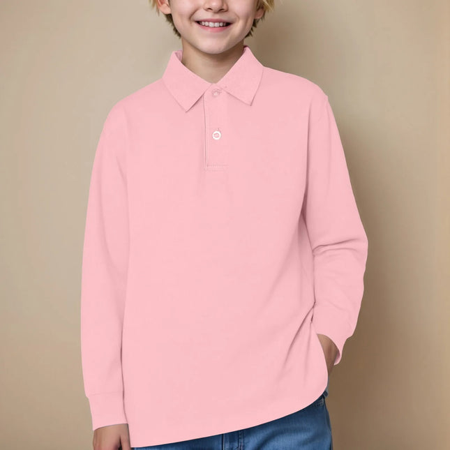 Boys Polo Shirts Long Sleeve Spring Kids Clothes Toddler Boy Polo Shirt Casual School Uniform Tops T Shirt 1 to 2 3 4 5 11 Years