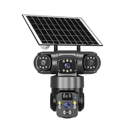 15MP IP Wifi Camera Solar Camera Outdoor 3 Lens 3 Screen 10X Zoom PIR Human Detect Cameras Night Vision CCTV Security Protection