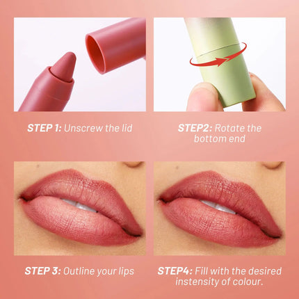 8 Colors Matte Lipstick Long Lasting Waterproof Hydrating Lip Liner Non Sticky Lightweight Velvet Lipliner Moisturizing Cosmetic