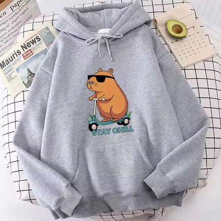 Funny Capybara Hoodie Women/Men Aesthetic Graphic Cute Hoodies Unisex Autumn Winter Harajuku Pullovers Sweatshirts