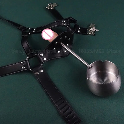 Silicone Dildo Bdsm Mouth Plug Slave Dog Mask Gag Training Ashtray+Asphyxia Gag Bondage Open Mouth Sex Toy Adult Game For Couple