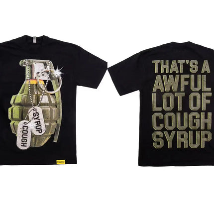 That's A Awful Lot of Cough Syrup Short Sleeve American Street Pop Hip-hop Cartoon Pattern Print Tops COUGH SYRUP T-shirt