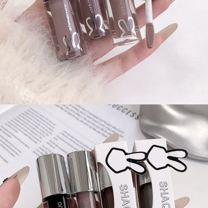 NEW Water Glazed Mirror Lip Gloss Makeup Crystal Nude Jelly Moisturizing Lip Glaze Long Lasting Black Liquid Lipstick Cosmetics