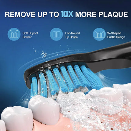 Sonic Electric Toothbrushes for Adult Kid Smart Timer Whitening Toothbrush IPX7 Waterproof 8 Replaceable Heads Set