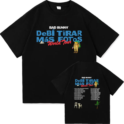 Bad Bunny DTMF World Tour 2025-2026 TShirt Men/women Clothing Vintage Harajuku High Quality Clothes Cotton TShirts for Fans Gift