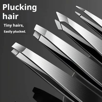 4pcs Professional Tweezers Set Stainless Steel Perfect for Grooming Eyebrow Hair Removal Splinter and Ingrown Hair Removal More