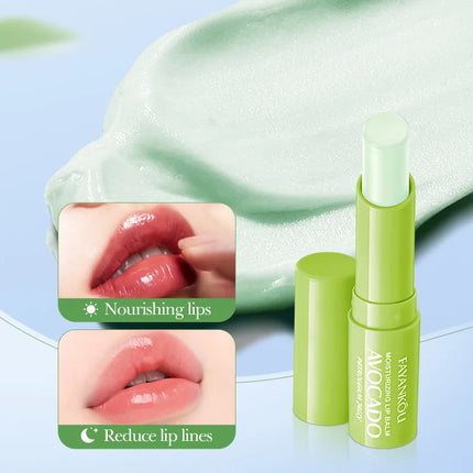 1/2/3pcs Avocado Moisturizing Lipstick Lip Balm Nourishing Repairing Hydrating Beauty Lips Plumper Skin Care Products