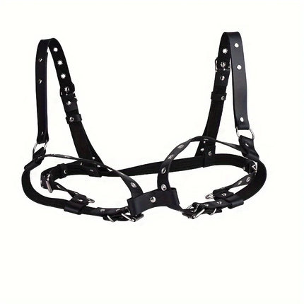 Faux Leather Chest Harness Belt for Women - Erotic Breast Teaser & Stimulating Massage Toy, Perfect for Couples' Flirting Play