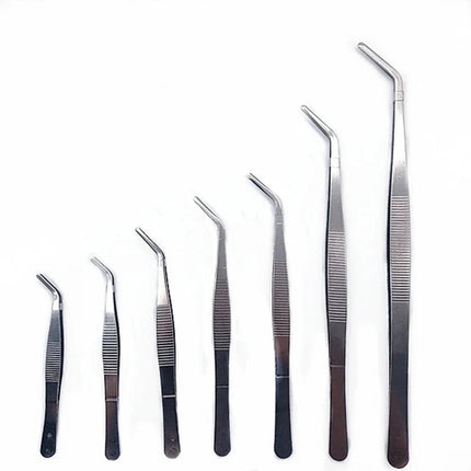 Stainless Steel 430/304 Anti-iodine Medical Tweezers Long Straight Forceps 12.5cm-30cm Straight Head Elbow Thicken Medical Tools