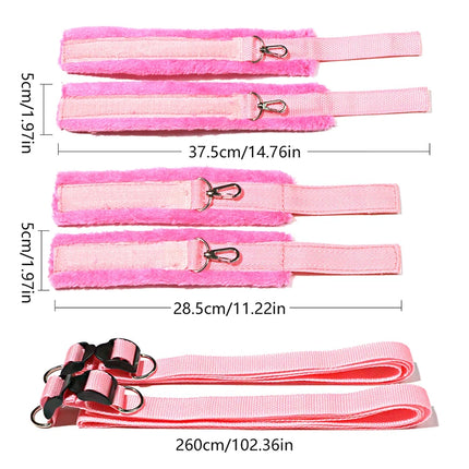 1Pc Bed Restraints Kit Restraint Fetish Bed Bondage Handcuffs Ankle Cuffs Adult Games Set Sex Toys For Women Men Couples