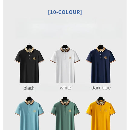 2025 new luxury men's short sleeved summer high-quality designer boutique brand embroidered polo shirt business casual T-shirt