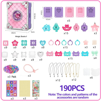 Chriyungel DIY Jewelry Making Kit for Girls 3D Magic Bracelets Rings Keychains Creative Craft Box Set Xmas Birthday Gift for Kid