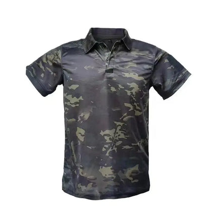 Men's Quick Dry Embroidered Polo Shirts Summer Custom Plus Size Military Clothes Tactical Plain Turn-down Army T-shirts