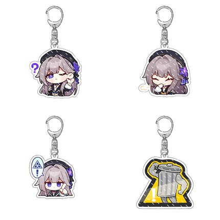 Honkai: Star Rail Anime Figure Acrylic Keychain Dan Heng Feixiao Firefly Model Plate 4pc/set Keyring Game Fans Gift