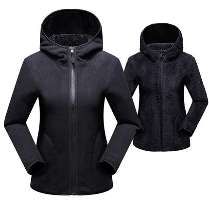 Women Pullover Sweatshirts Winter Unisex Reversible Hoodie  Warm Polar/Coral Fleece Hooded Jacket Ladies Flannel Coat Hoody